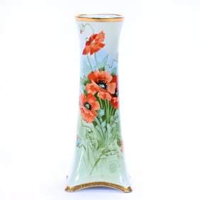 Vase, Marked Selb Bavaria, Hand Painted Poppy Decor