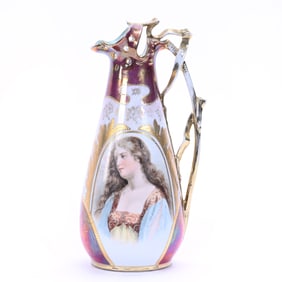 Ewer, Marked St. Killian, Portrait Of Young Woman