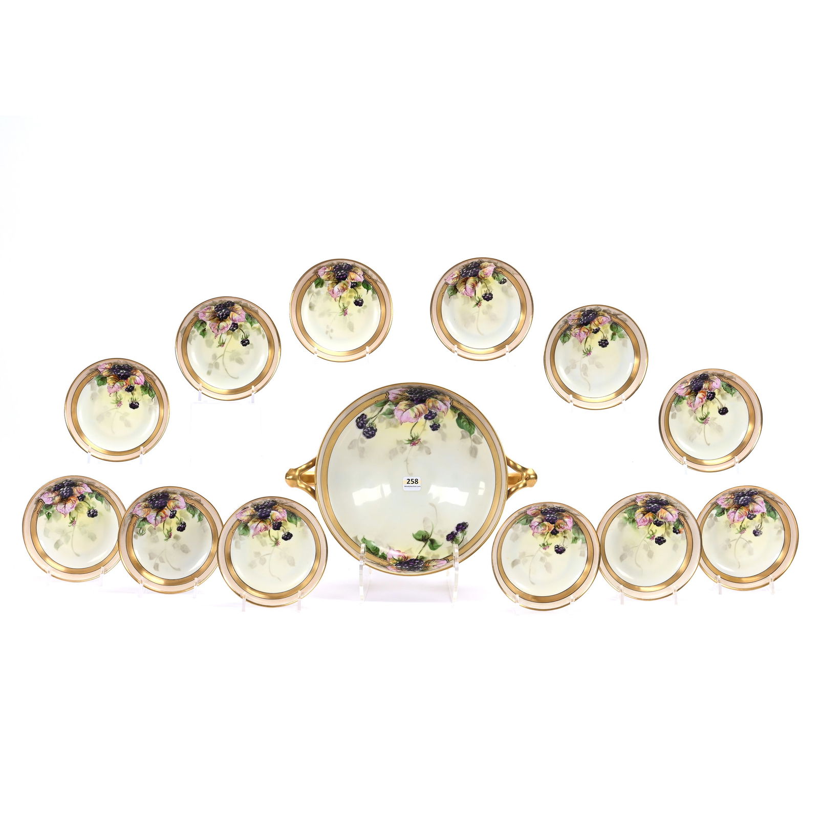 Berry Set, Marked Rosenthal, Hand Painted Blackberry Decor (1 of 4)