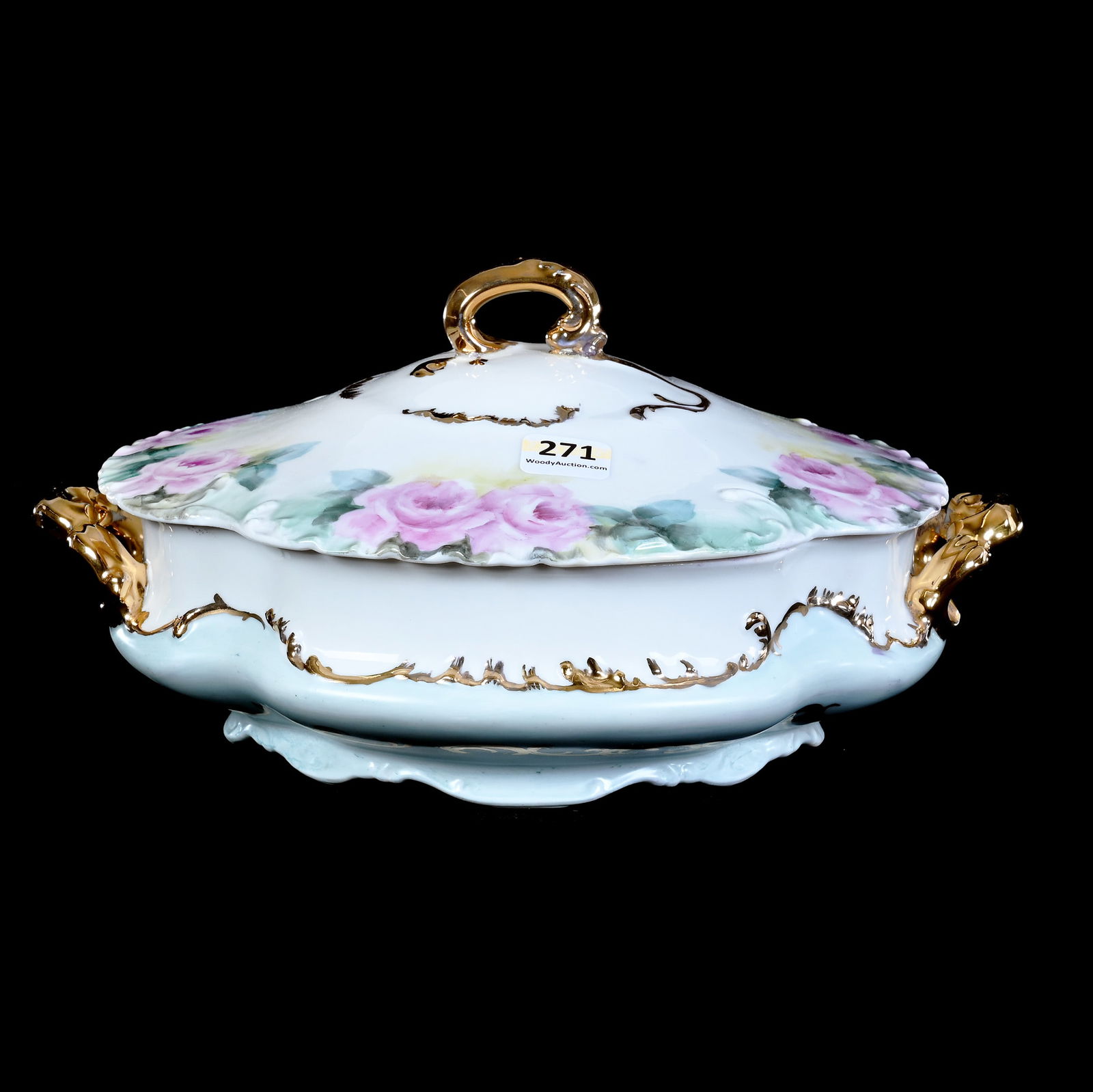 Covered Casserole, Marked Haviland, Pink Rose Decor (1 of 4)