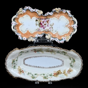 (2) Oval Trays