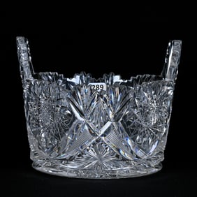 Tab-Handled Ice Bucket, ABCG, Hobstar, Strawberry Diamond, Star And Fan Motif