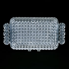 Serving Tray, ABCG, Fully Cut Geometric Diamond Motif With Pattern Cut Handles