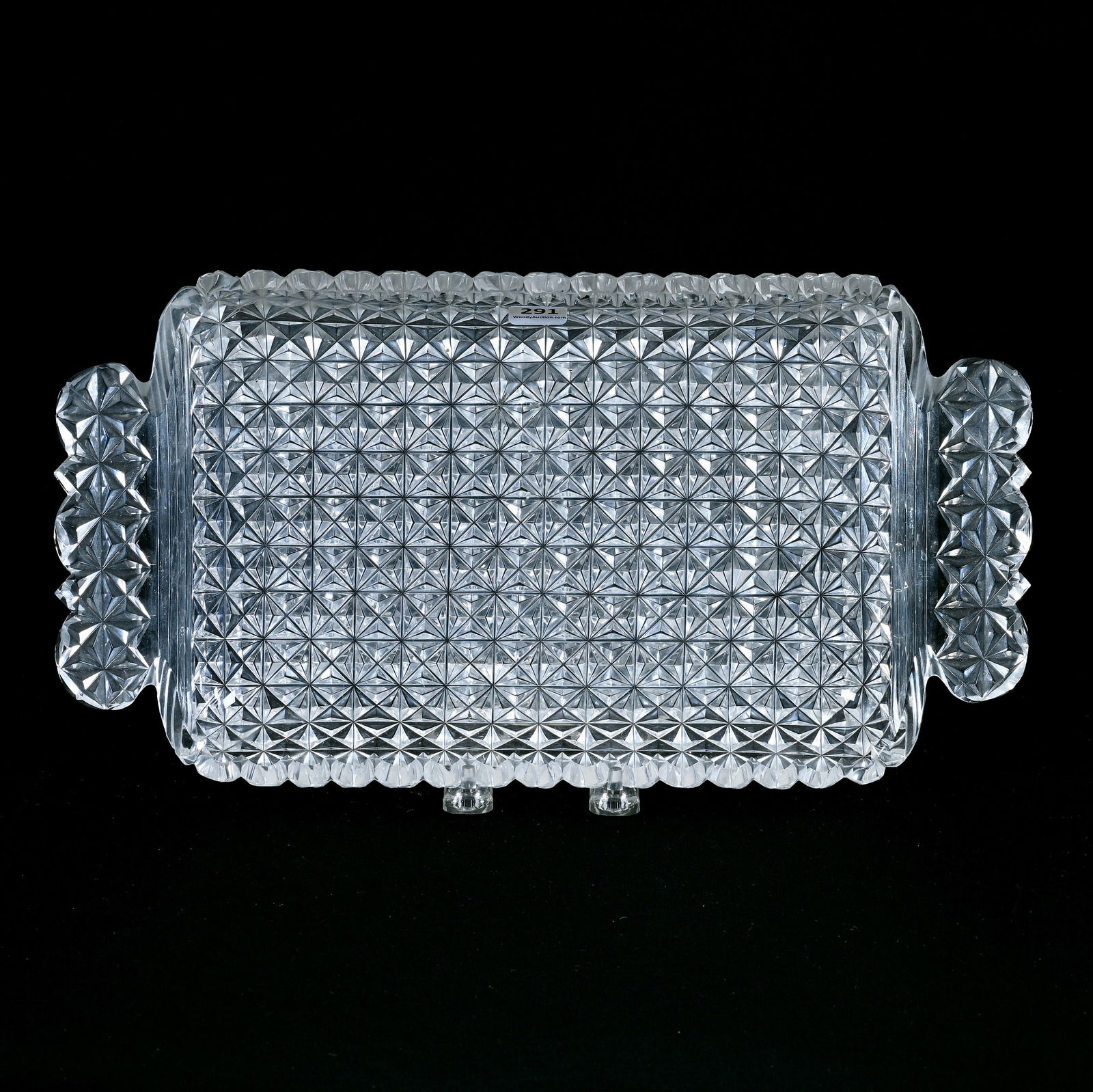 Serving Tray, ABCG, Fully Cut Geometric Diamond Motif With Pattern Cut Handles (1 of 2)