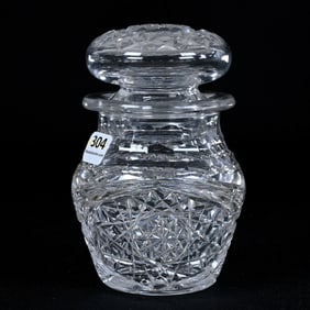 Cigarette Jar, ABCG, Hobstar, Strawberry Diamond, Crosscut Diamond, And Fan Motif
