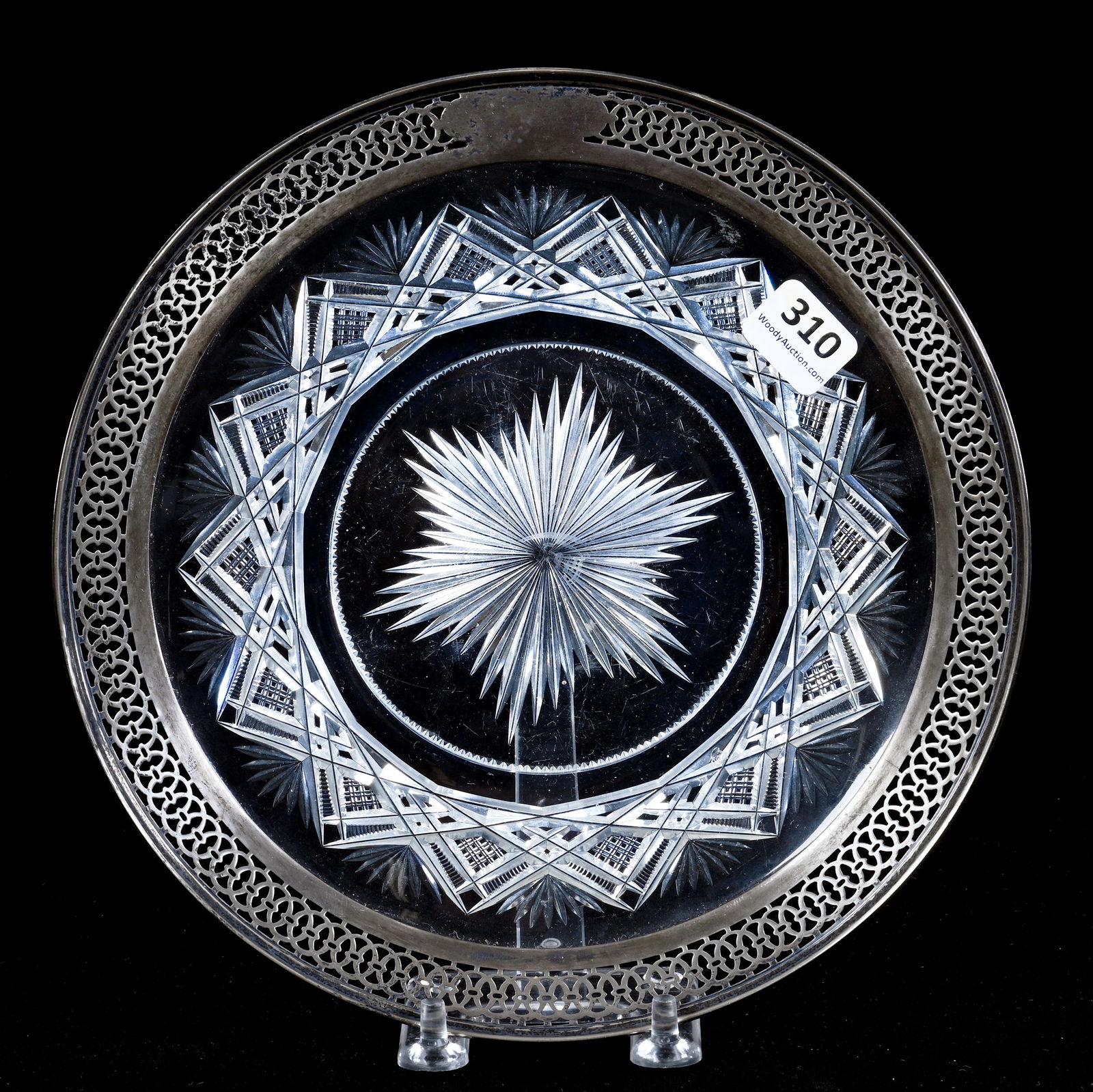 Sandwich Plate, American Brilliant Cut Glass, Baltic Pattern By Pairpoint (1 of 3)
