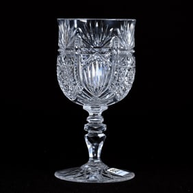 Water Goblet, American Brilliant Cut Glass, Majestic Pattern By Straus