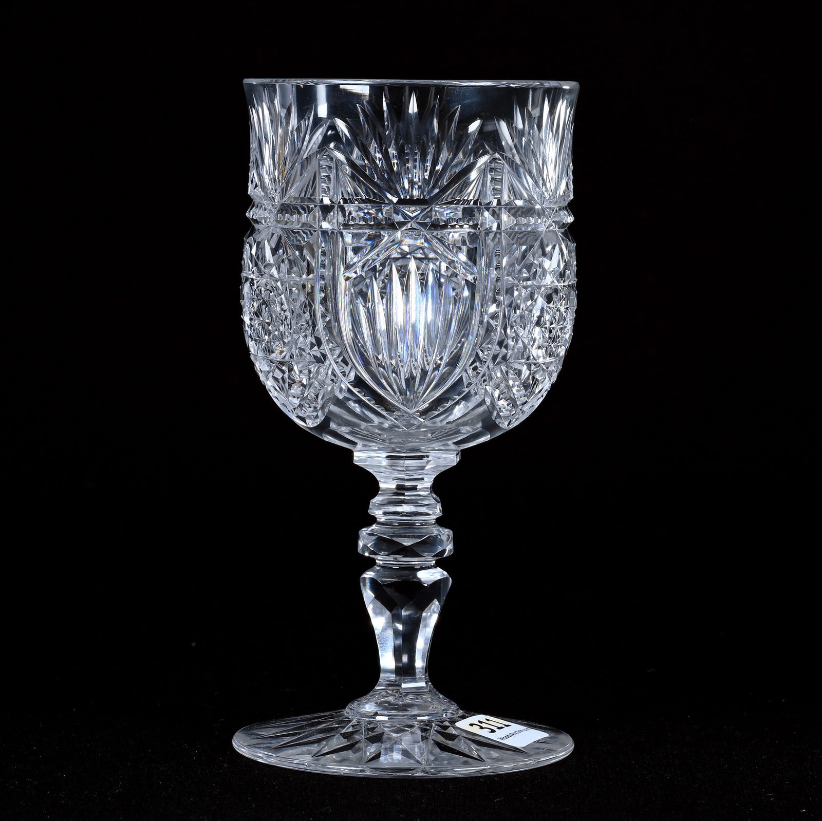 Water Goblet, American Brilliant Cut Glass, Majestic Pattern By Straus (1 of 3)