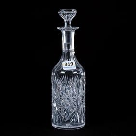 Worcestershire Bottle, American Brilliant Cut Glass, Pattern Resembles Monarch By J. Hoare