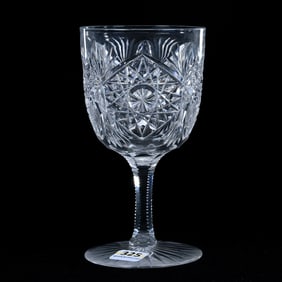Goblet, American Brilliant Cut Glass, Monarch By J. Hoare