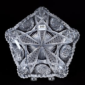 Five-Sided Bowl, ABCG, Five Sections Of Pinwheel, Hobstar, Cane, And Fan Motif