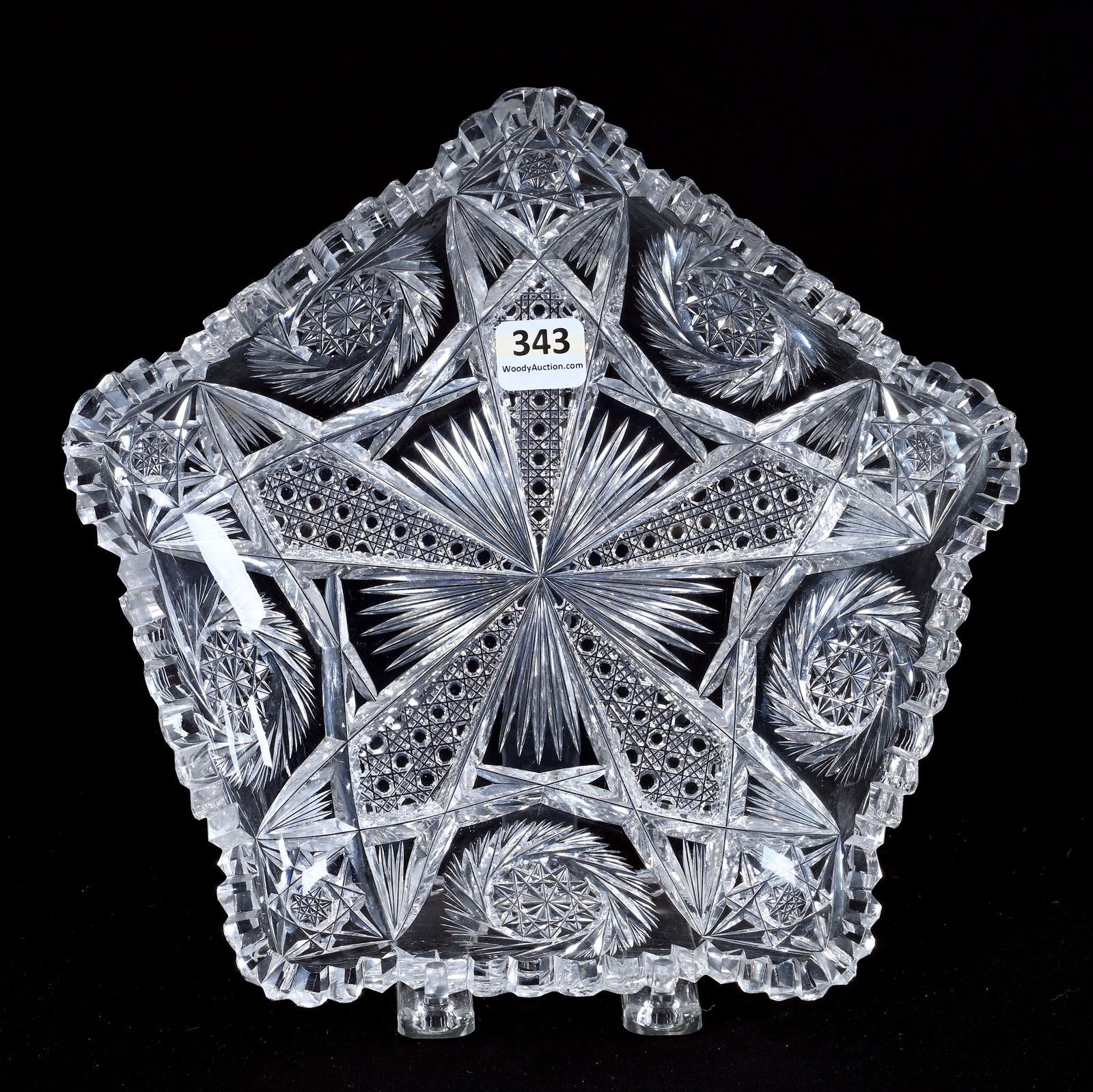 Five-Sided Bowl, ABCG, Five Sections Of Pinwheel, Hobstar, Cane, And Fan Motif (1 of 2)