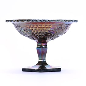 Sweetmeat Whimsey, Carnival Glass, Northwood Grape And Cable Pattern - Amethyst