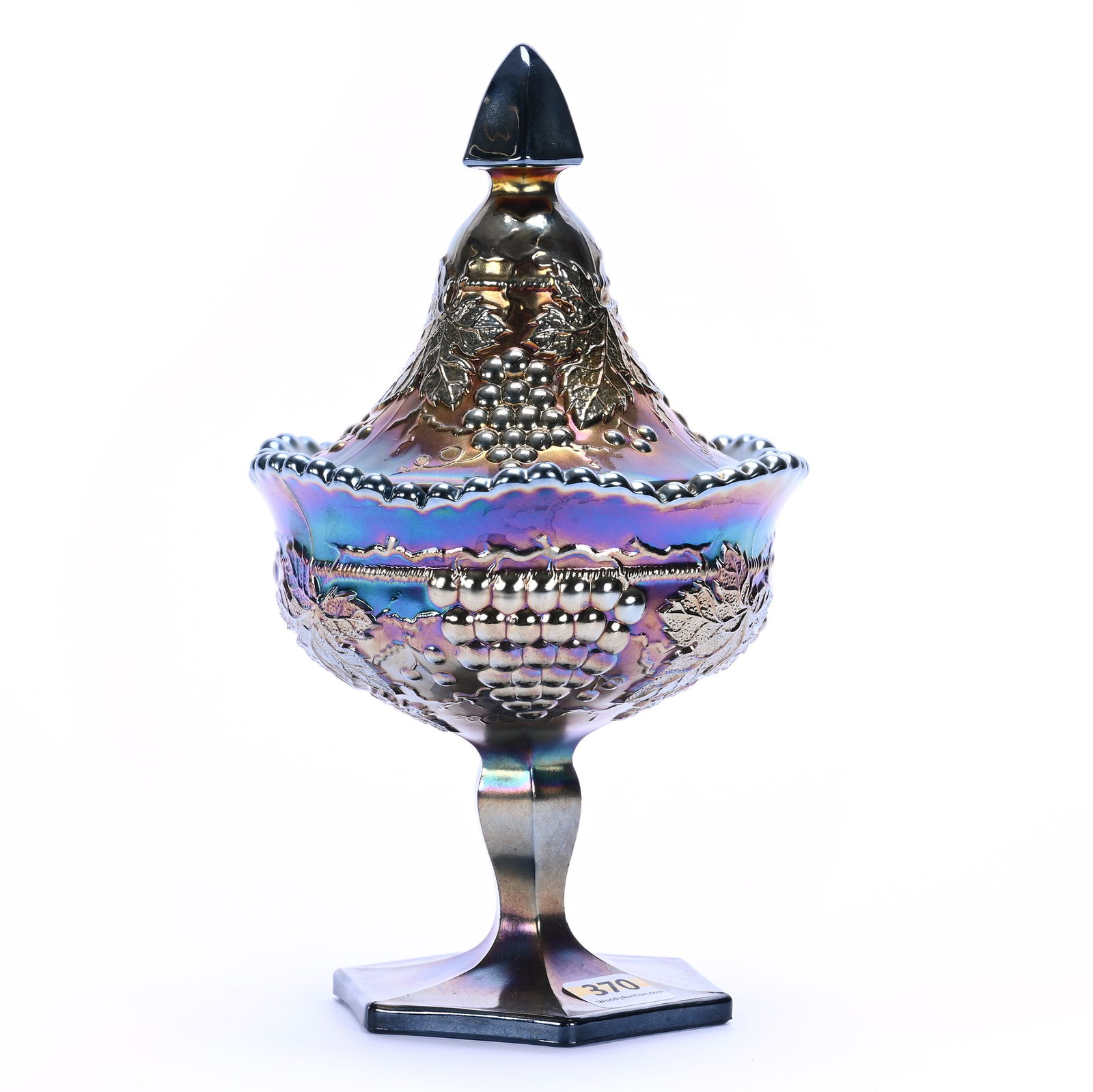 Sweetmeat, Carnival Glass, Grape And Cable Pattern By Northwood (1 of 3)