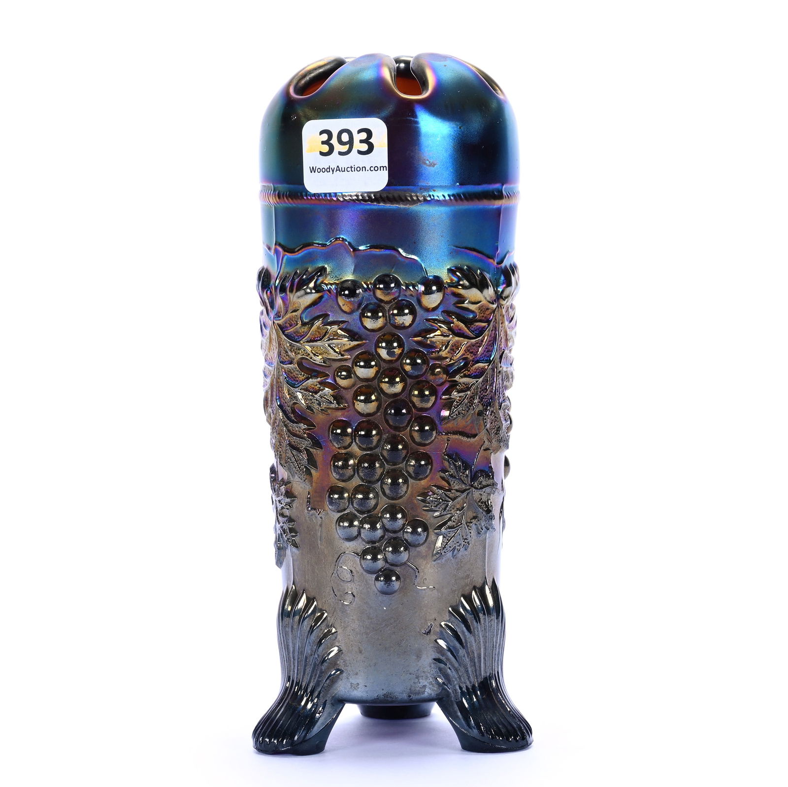 Hat Pin Holder, Carnival Glass, Grape And Cable Pattern By Northwood (1 of 3)