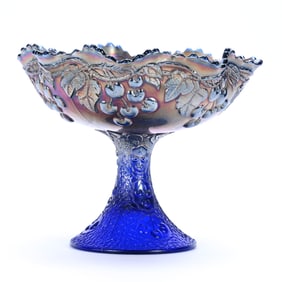 Compote, Carnival Glass, Mikado Pattern By Fenton