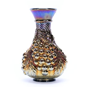 Water Carafe, Carnival Glass, Imperial Grape Pattern
