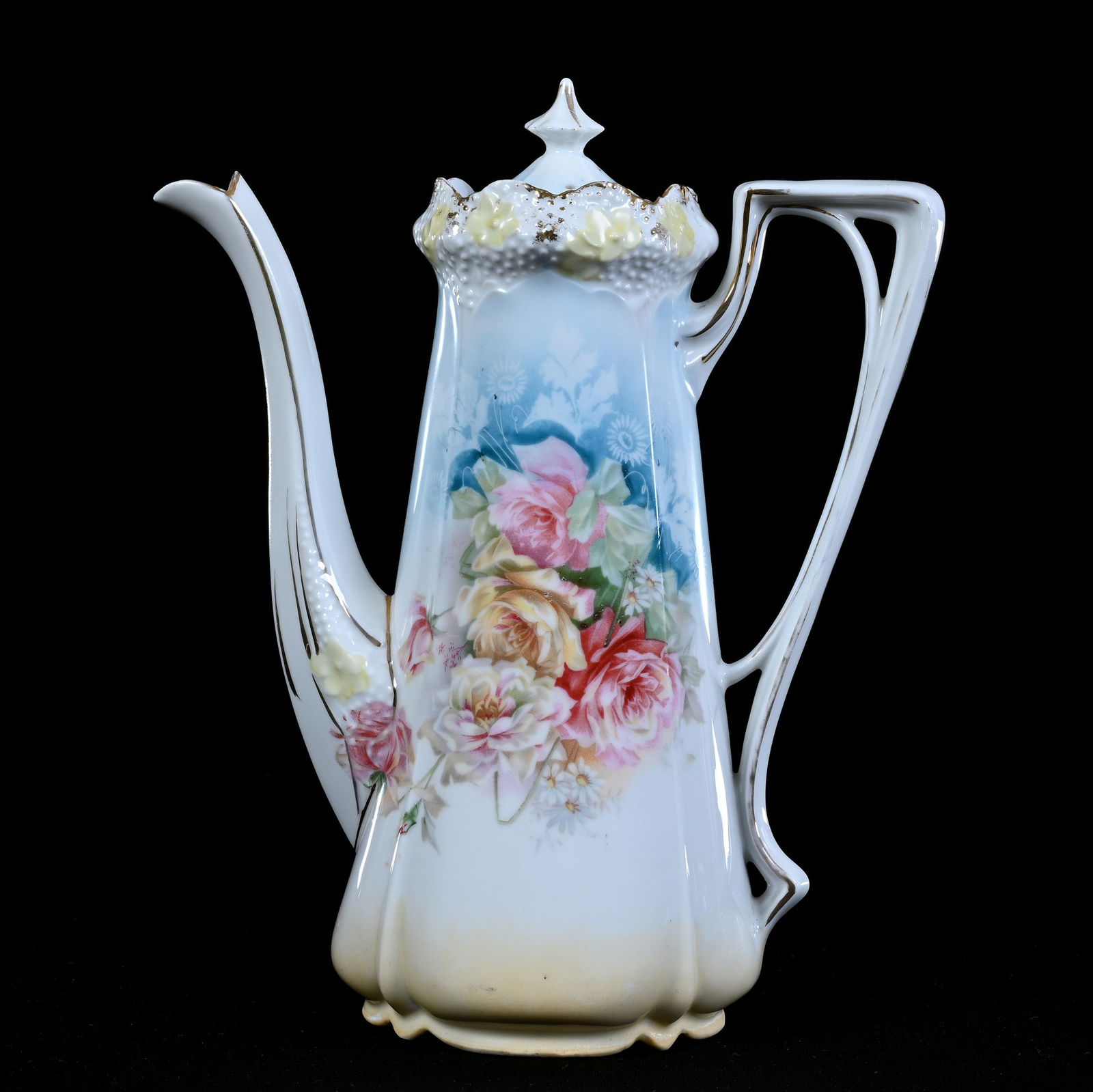 Coffee Pot, Unmarked R.S. Prussia, Stipple Mold (1 of 3)