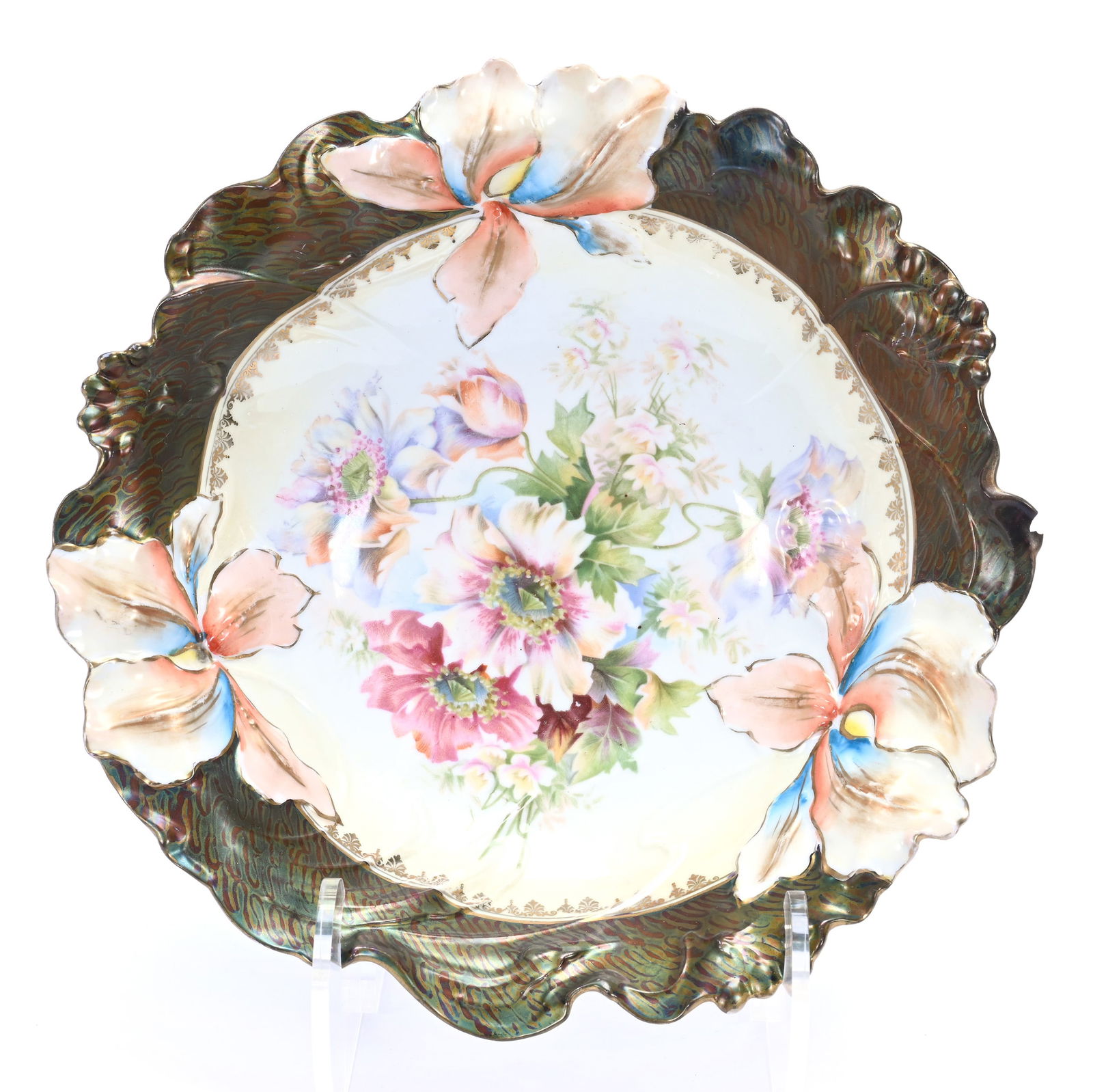 Bowl, Marked R.S. Steeple, Iris Variation Mold (1 of 3)