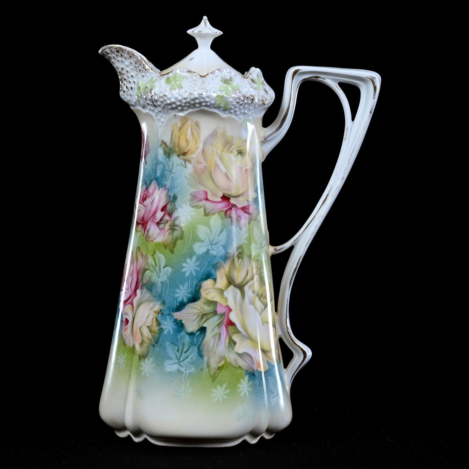 Chocolate Pot, Unmarked R.S. Prussia, Stipple Mold (1 of 3)