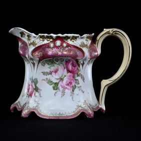 Cider Pitcher, Marked R.S. Prussia, Point And Clover Mold