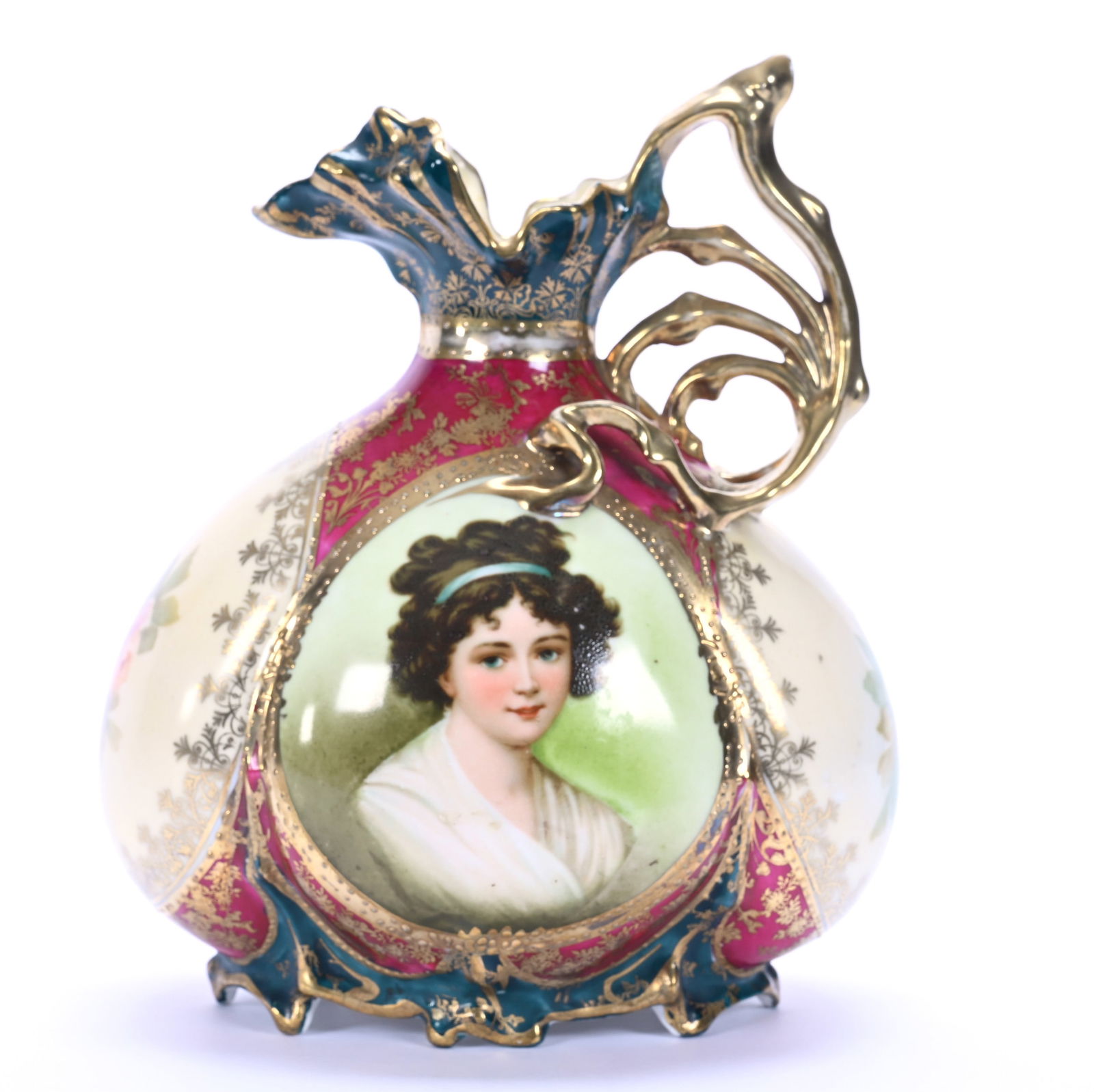 Ewer, Marked Royal Vienna, Lebrun With Ribbon Portrait (1 of 3)