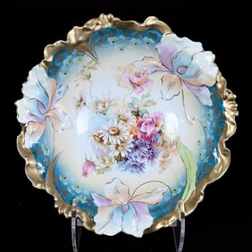 Bowl, Unmarked R.S. Prussia, Iris Variation Mold