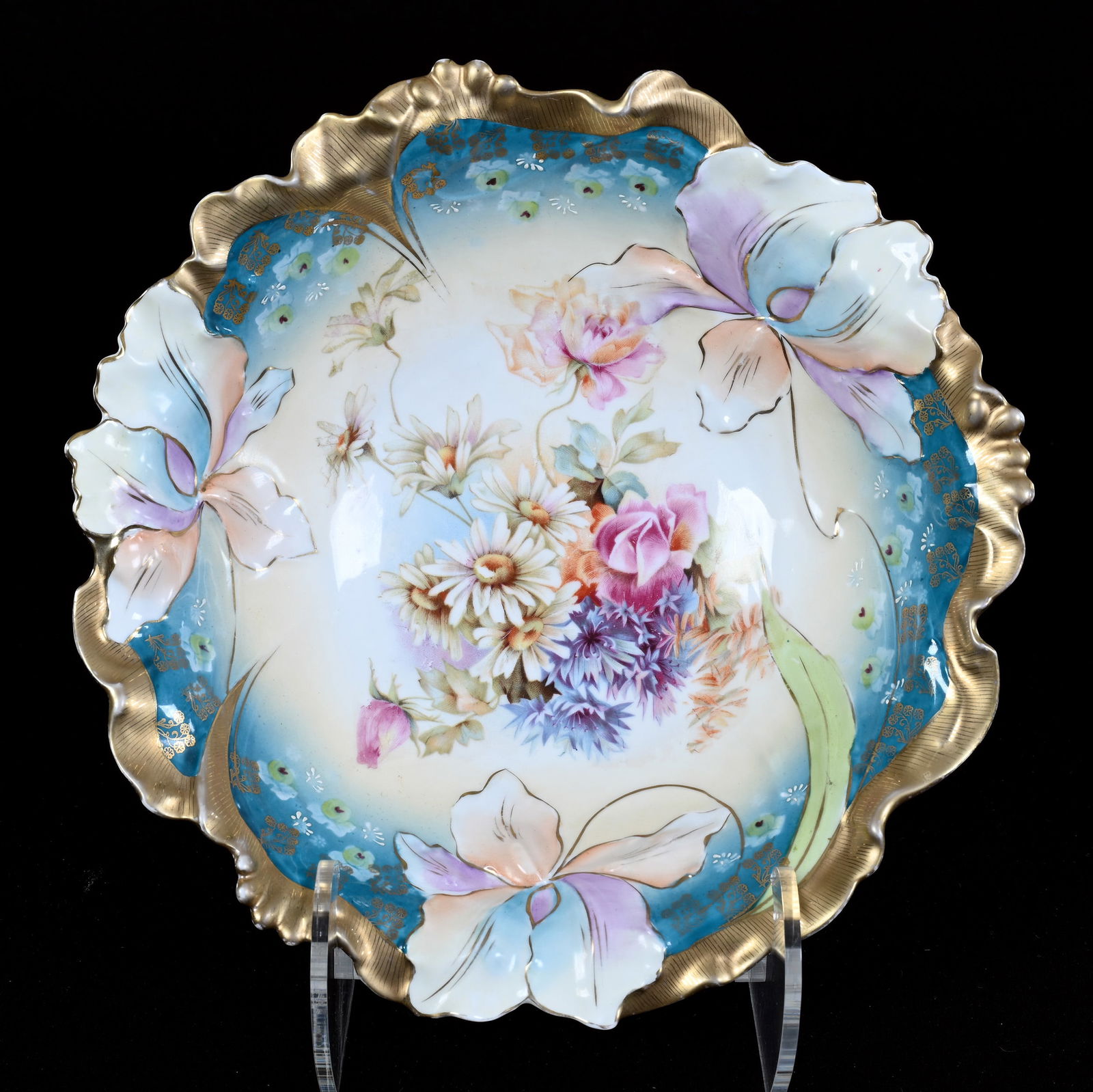 Bowl, Unmarked R.S. Prussia, Iris Variation Mold (1 of 2)