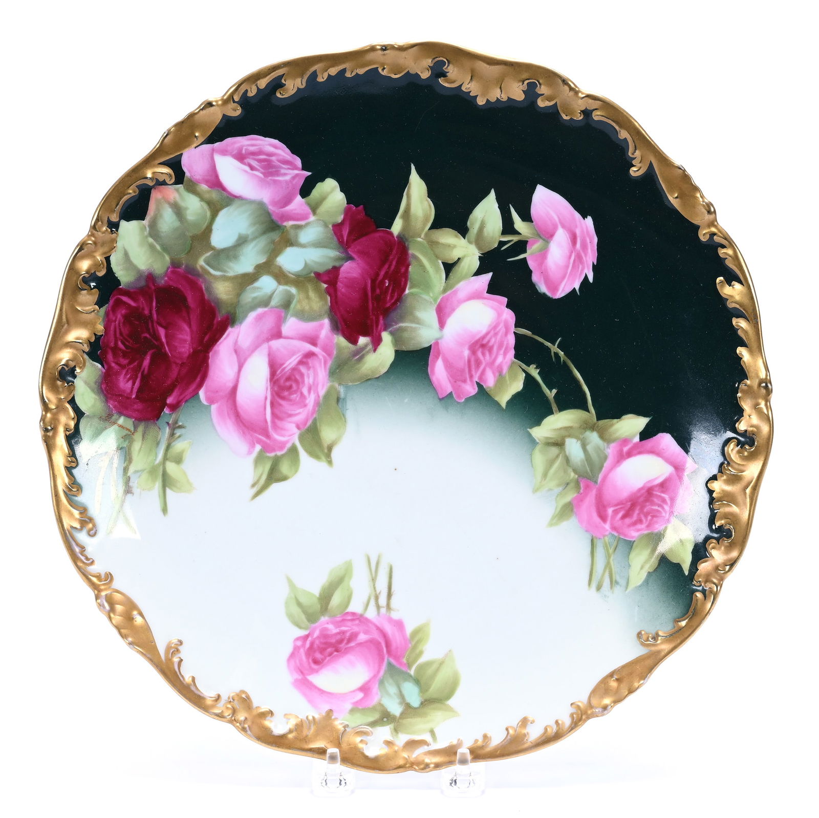 Round Tray, Marked T&V Limoges, Pink And Red Rose Decor (1 of 2)