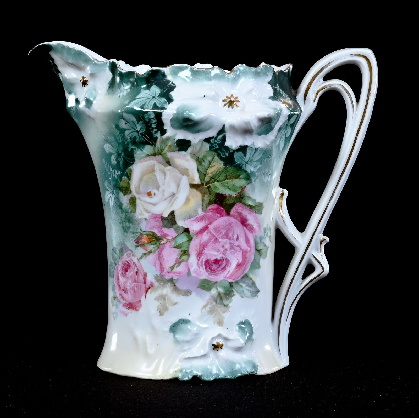 Pitcher, Marked R.S. Prussia, Carnation Mold (1 of 3)