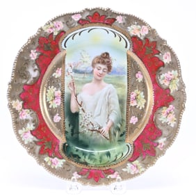 Plate, Marked R.S. Prussia, Spring Season Keyhole Portrait