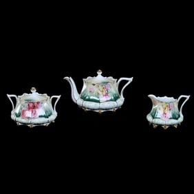 Tea Set, Marked R.S. Prussia, Floral Decor