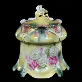 Biscuit Jar, Marked R.S. Prussia, Point And Clover Mold
