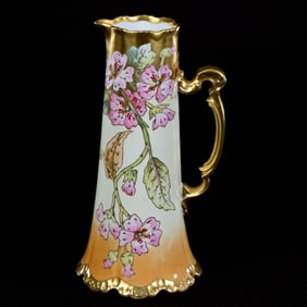 Tankard, Marked Elite Limoges, Floral Decor