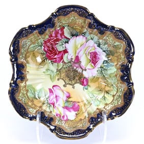 Bowl, Unmarked Nippon, Pink Rose Decor