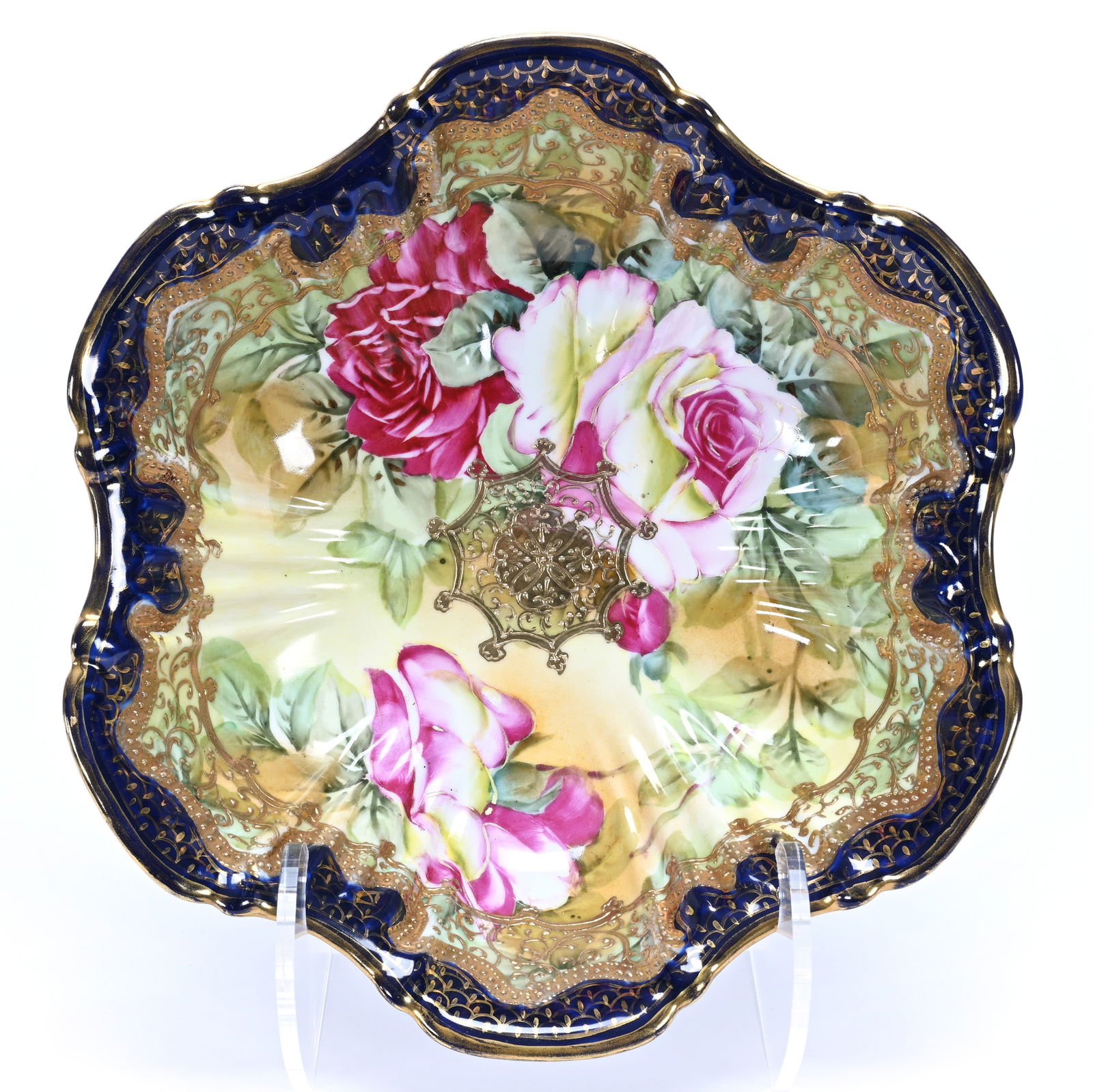 Bowl, Unmarked Nippon, Pink Rose Decor (1 of 2)