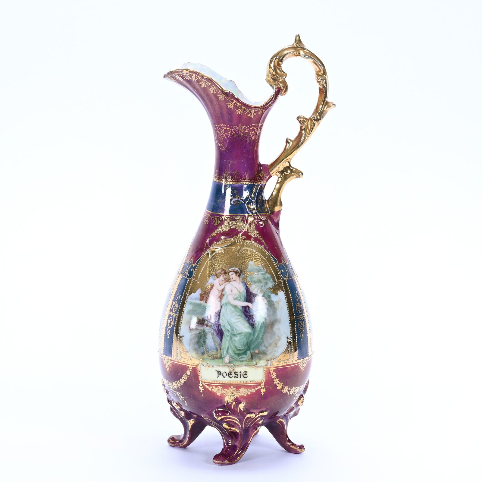 Ewer, Unmarked Prov Saxe Style, Three Classic Scenes (1 of 4)