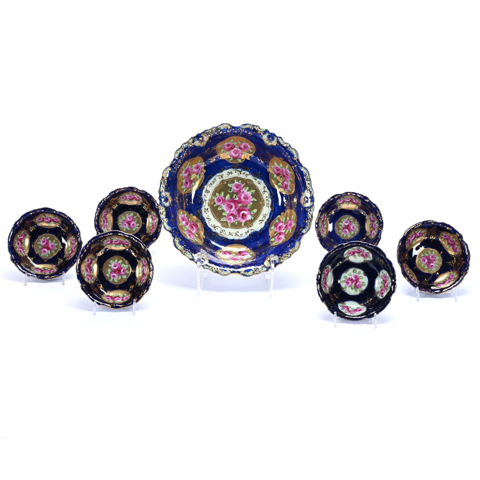 Berry Set, Unmarked Nippon, Pink Rose Decor (1 of 2)