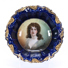 Bowl, Marked Bavaria, Portrait Of Young Woman