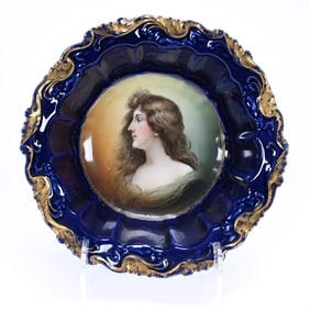 Bowl, Marked Bavaria, Portrait Of Young Woman