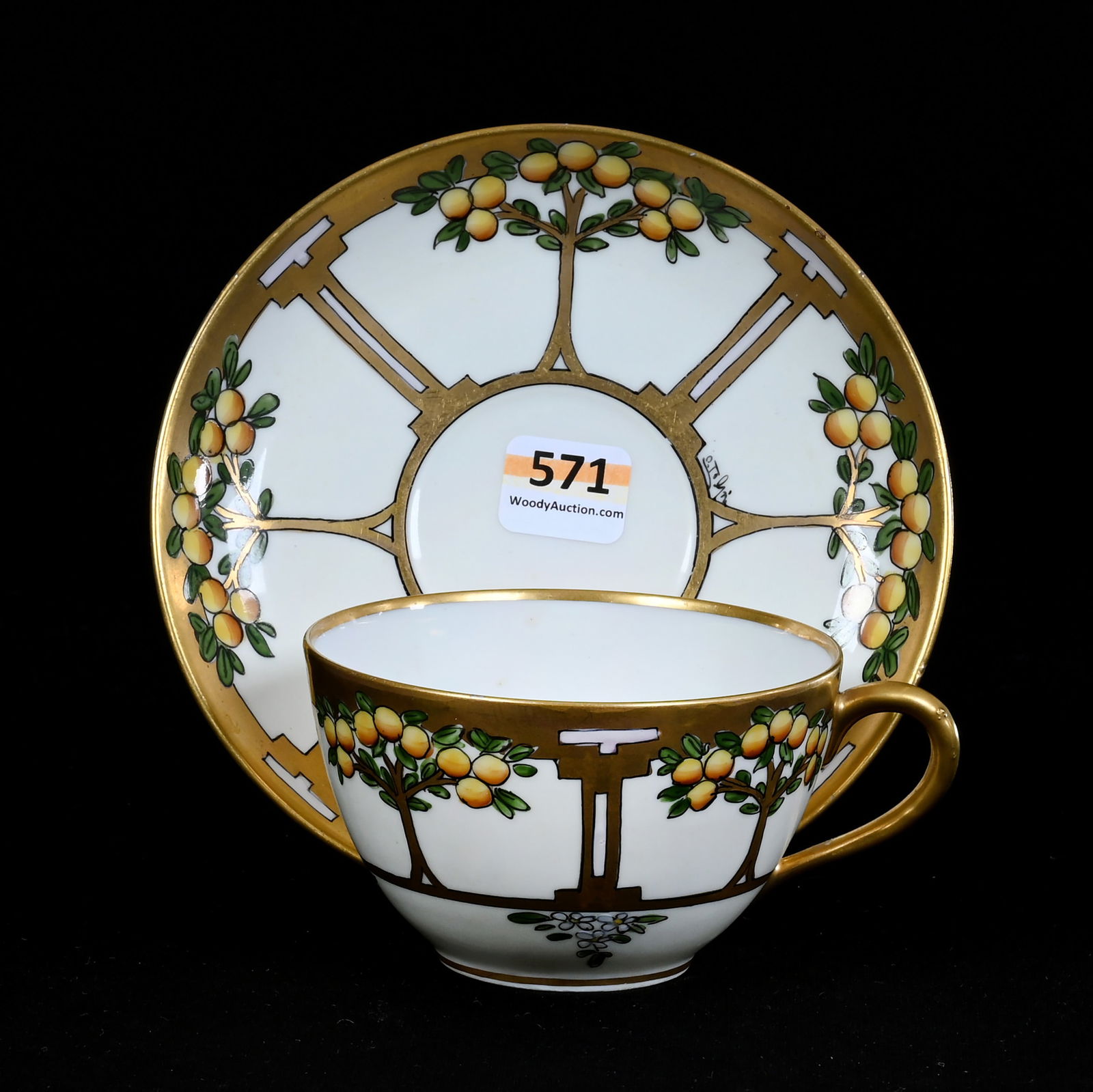 Cup And Saucer, Marked Pickard, Orange Tree Conventional (1 of 5)