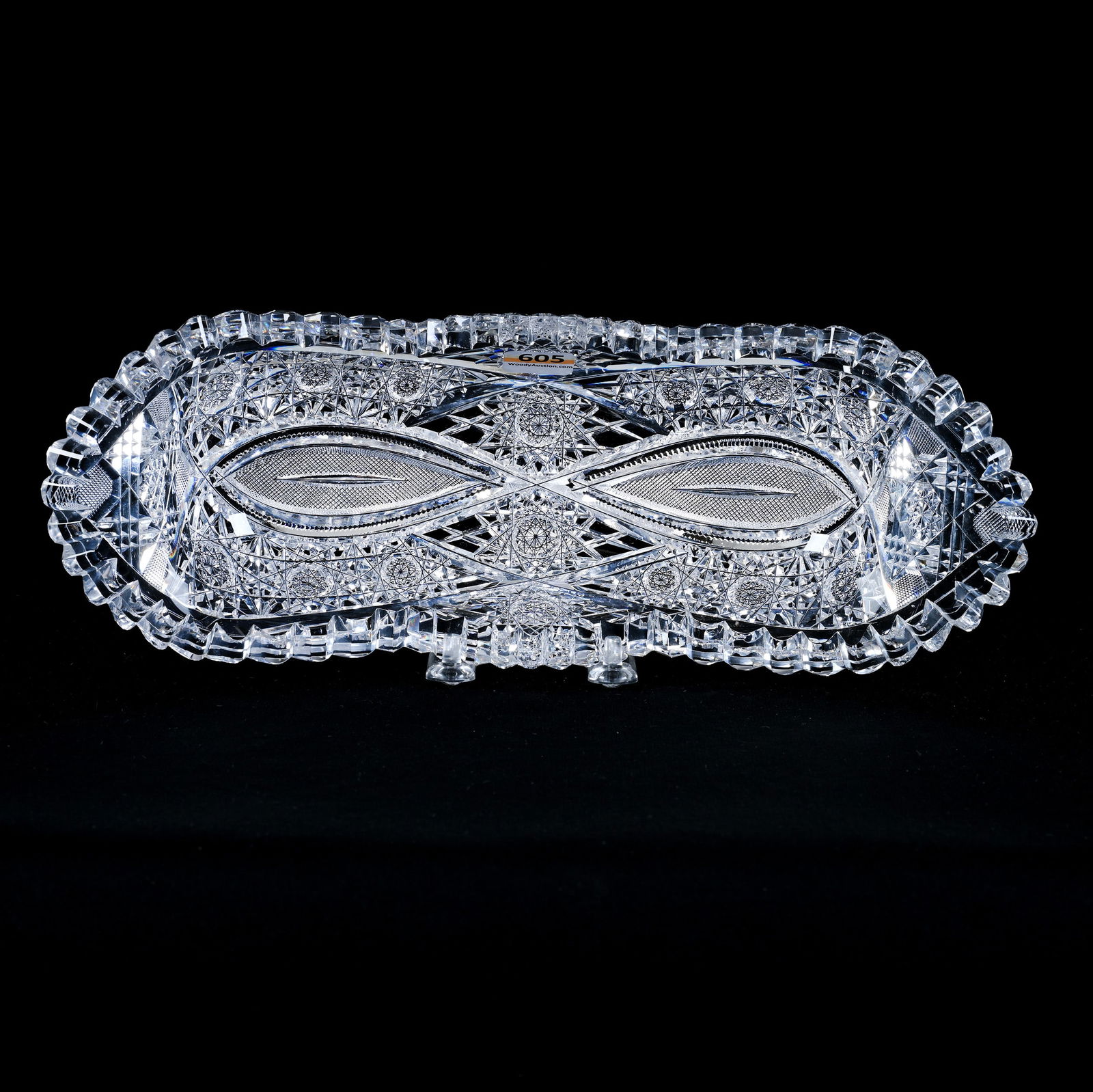 Gondola Shaped Celery Tray, American Brilliant Cut Glass, Hobstar, Vesica, And Prism Motif (1 of 3)