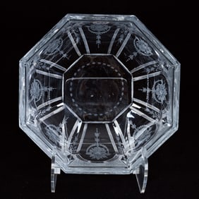 Eight-Sided Bowl, American Brilliant Cut Glass, Adam II Pattern By Sinclaire