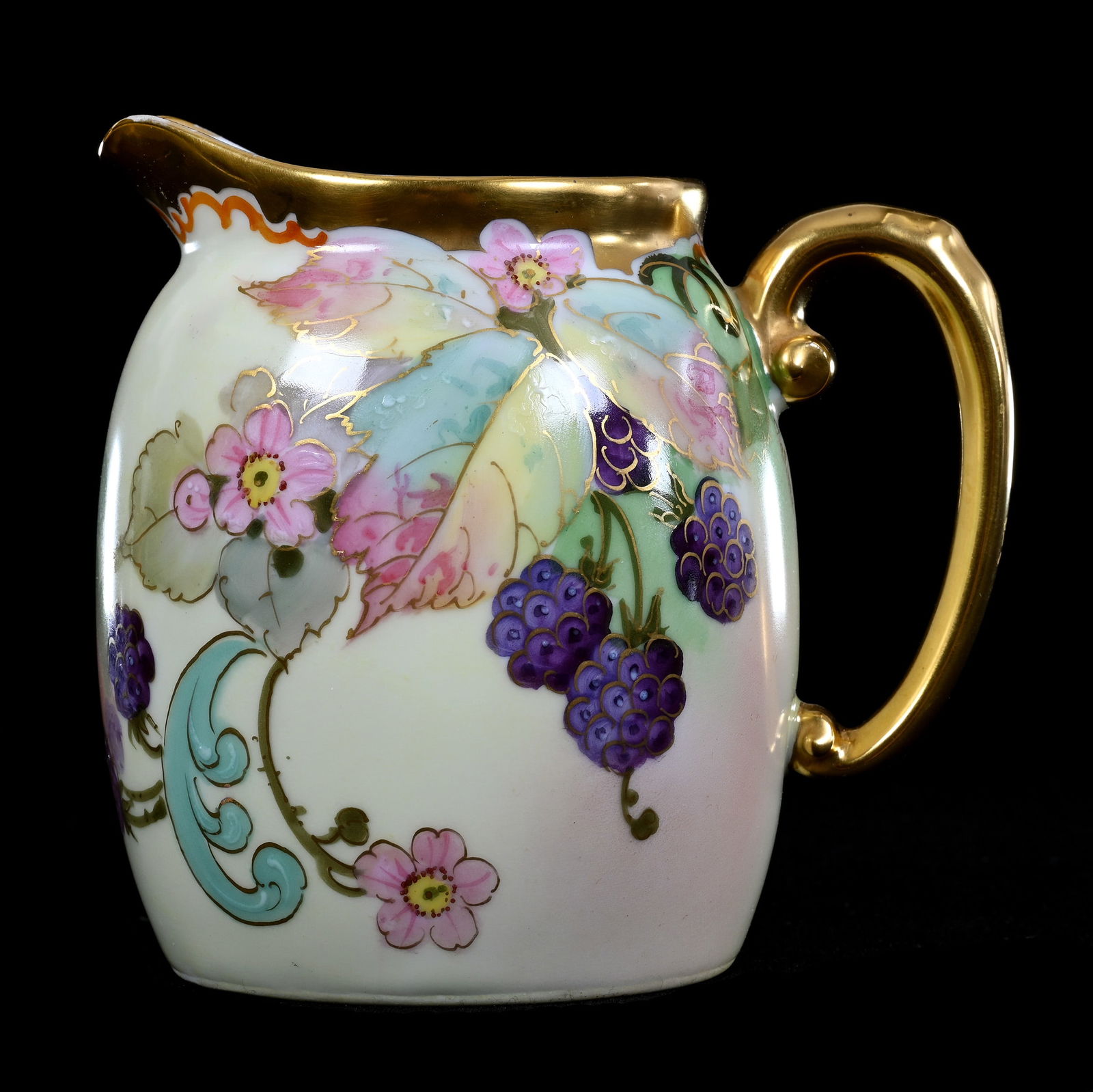 Milk Pitcher, Marked Pickard, Hand Painted Black Berry Decor (1 of 3)