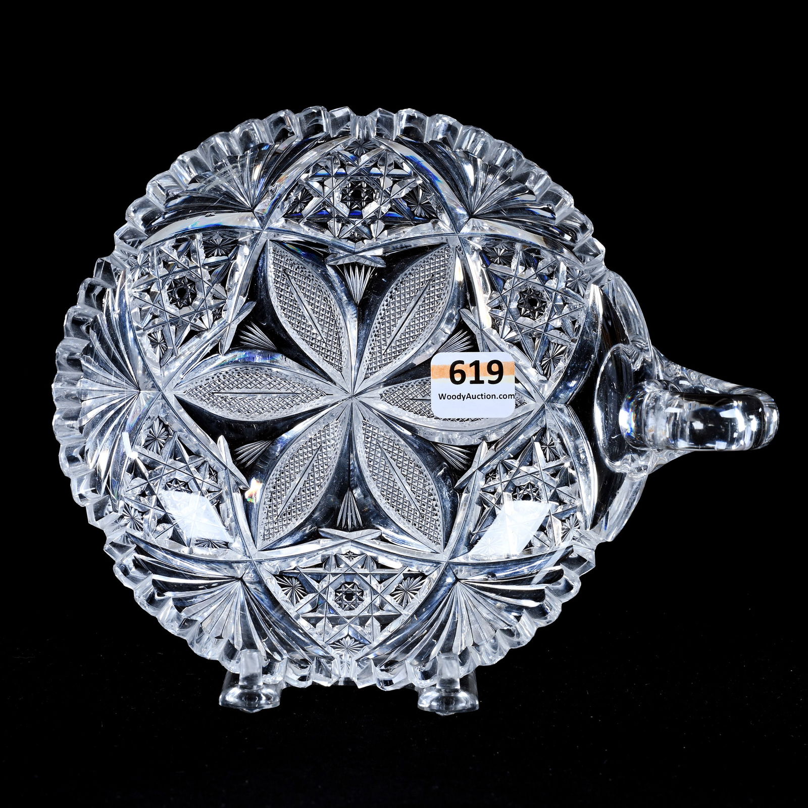 Handled Nappy, American Brilliant Cut Glass, Venetian Pattern By Hawkes (1 of 2)