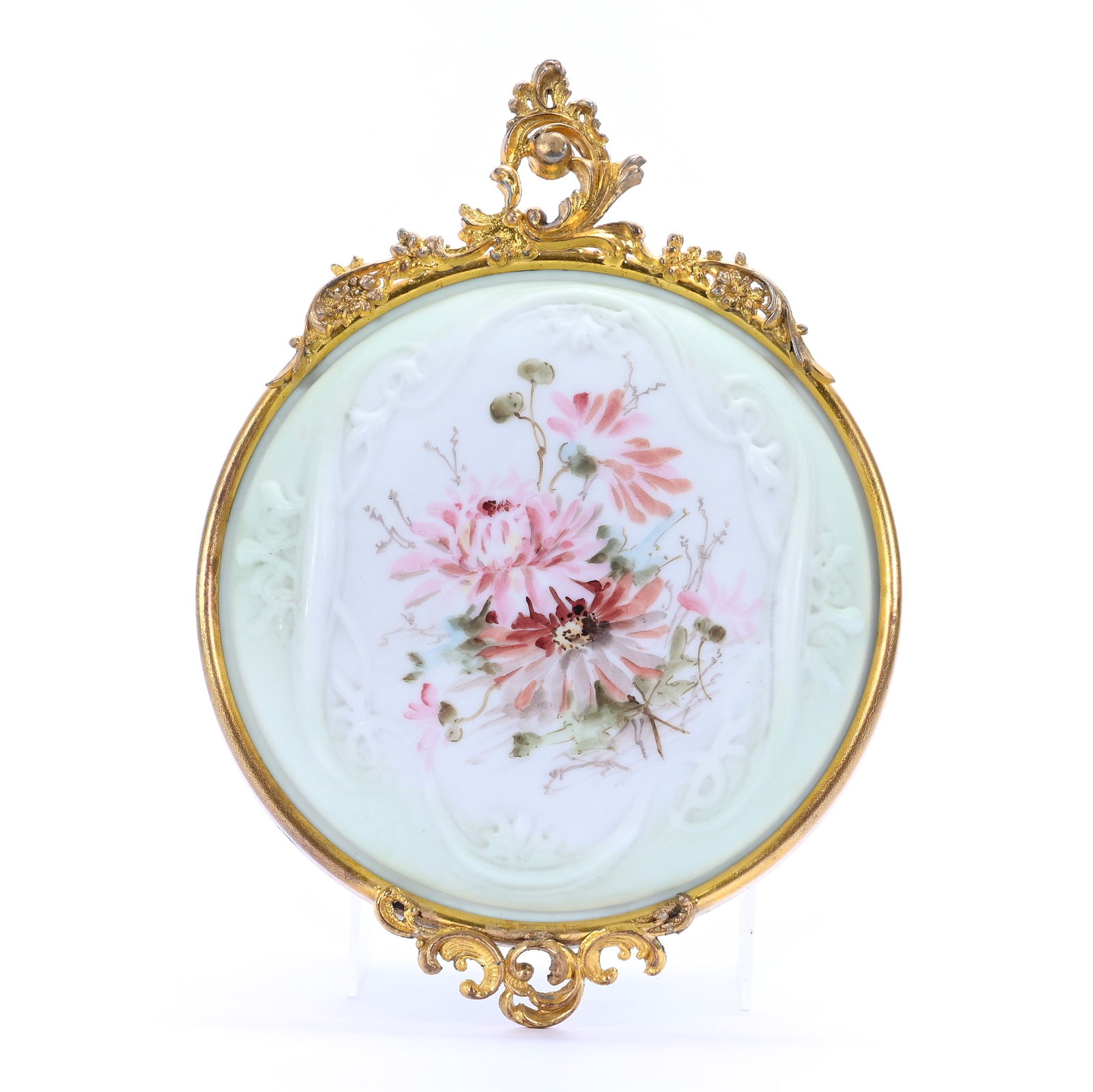 Round Wall Plaque, Unmarked Wave Crest, Scroll Mold (1 of 2)