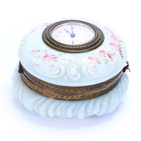 Jewel Box With Inset Clock Lid, Wave Crest (Banner Mark)