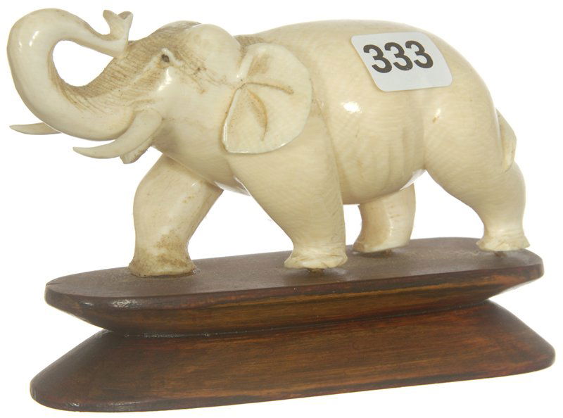 5" CARVED IVORY ELEPHANT FIGURINE