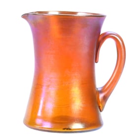 Pitcher Signed LC Tiffany-Favrile Gold Iridescent Art Glass