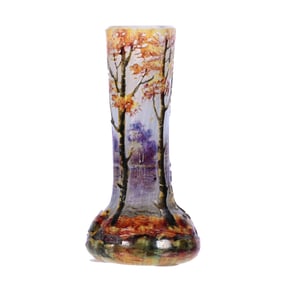 Miniature Vase, Signed Daum Nancy, French Cameo Art Glass